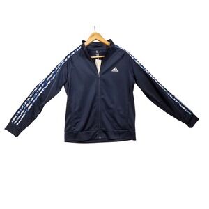 Adidas Essentials Animal Print 3-Stripes Track Jacket Legend Ink Navy L NWT